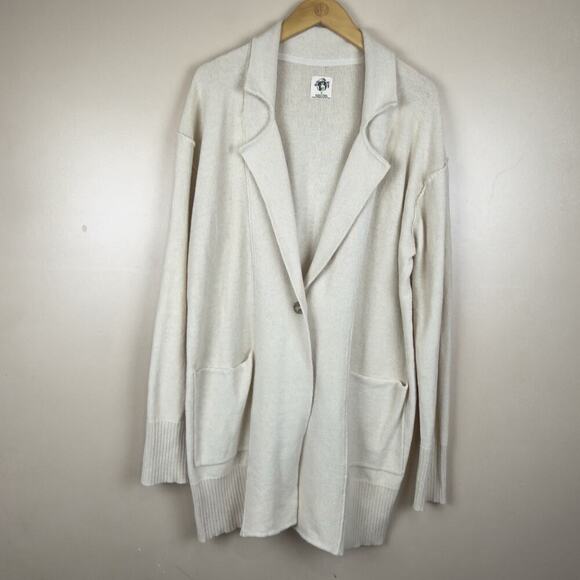 Free People We The Free Desert Knit Blazer Oversized Women Beige Size M - Picture 3 of 16